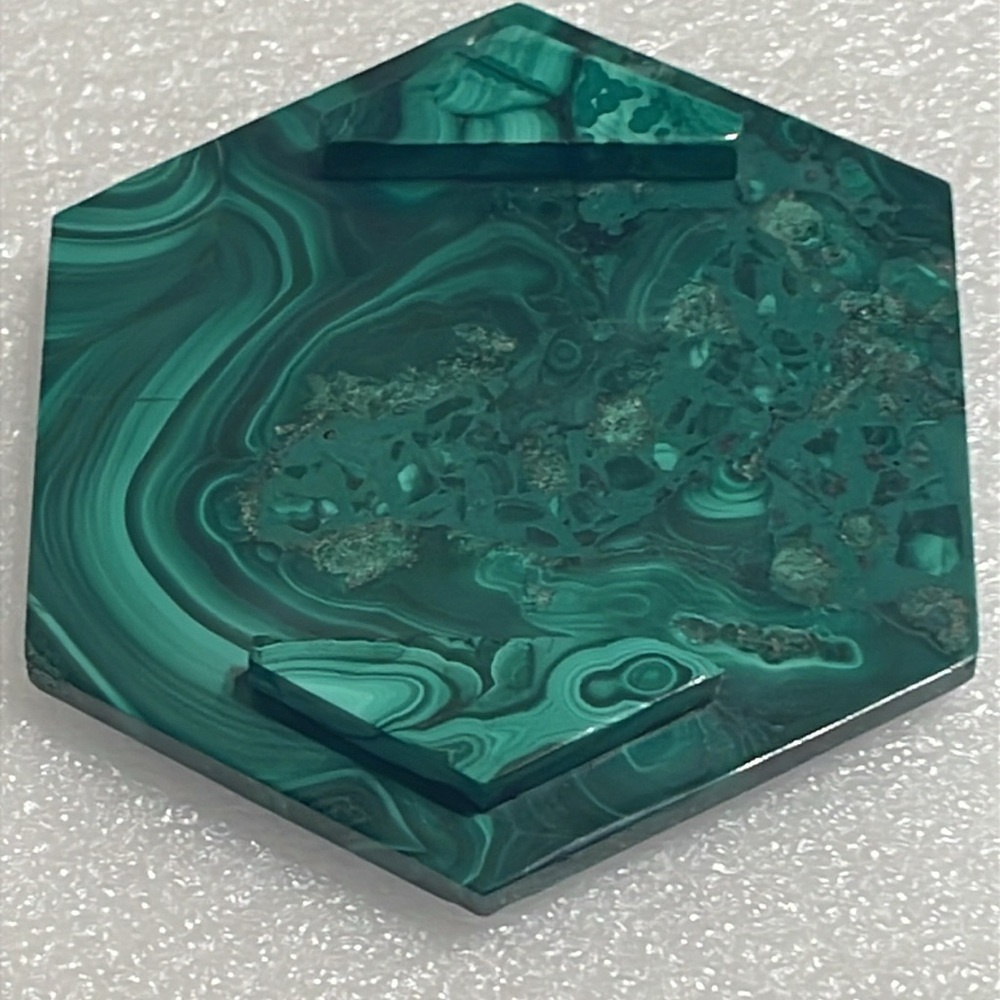 Hexagonal Malachite Riser / Coaster - Picture 4 of 8